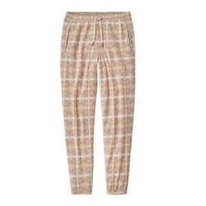 PATAGONIA MICRO D SOFT FLEECE JOGGER Womens Large Snow Bean Natural NEW L